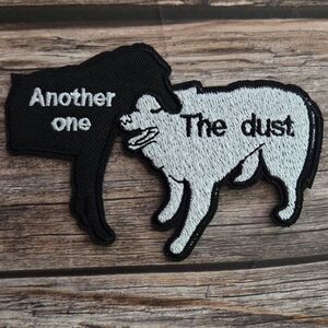 Another One Bites The Dust Wolf Eating Sheep 90s Biker Punk Embroidered Patch